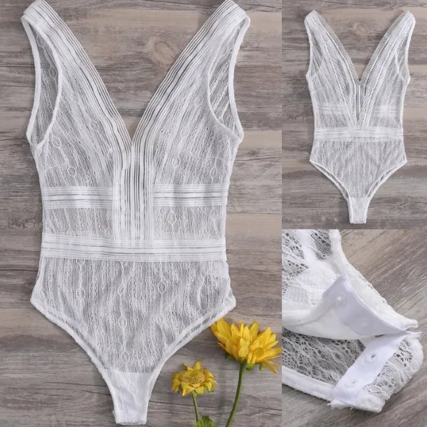 Sleeveless See-Through Slim Bodysuit