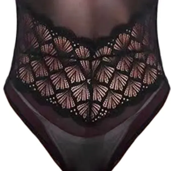 Black Hollow Strap Slim Fit Bodysuit