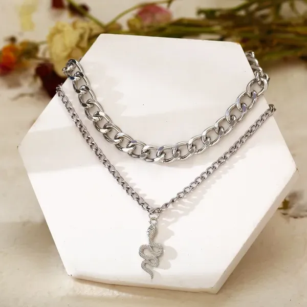 Shimmering Silver Braided Hook Necklace