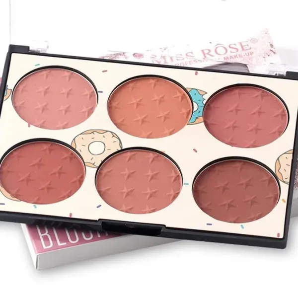 Miss Rose 6 Colors Blush Glow Kit - Natural Cheek Palette