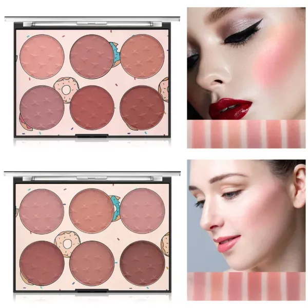 Miss Rose 6 Colors Blush Glow Kit - Natural Cheek Palette