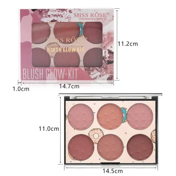 Thumbnail of Miss Rose 6 Colors Blush Glow Kit - Natural Cheek Palette