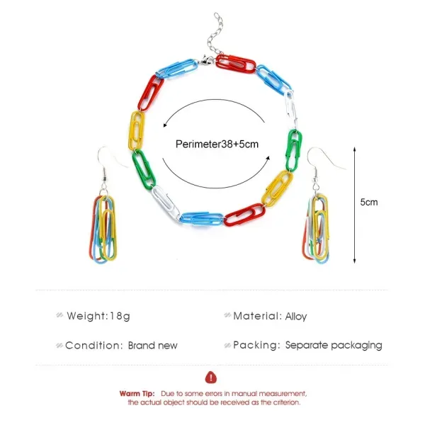 Colorful Gem Choker Necklace Set