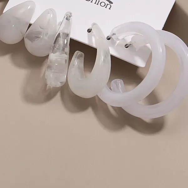 Modern Acrylic Hoop Earrings