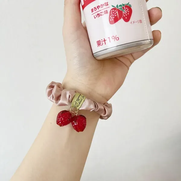 Ruffled Rhinestone Canvas Elastic Bracelet