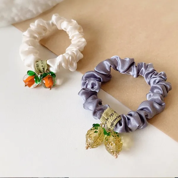 Ruffled Rhinestone Canvas Elastic Bracelet