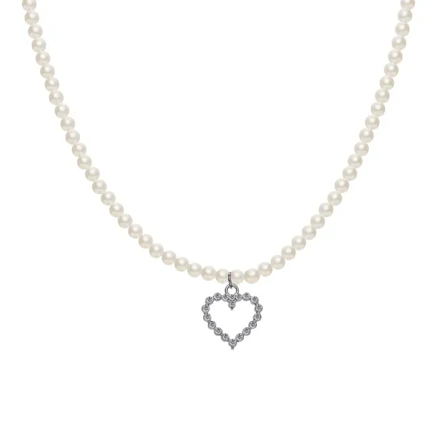 Elegant Pearl Heart Pendant Necklace