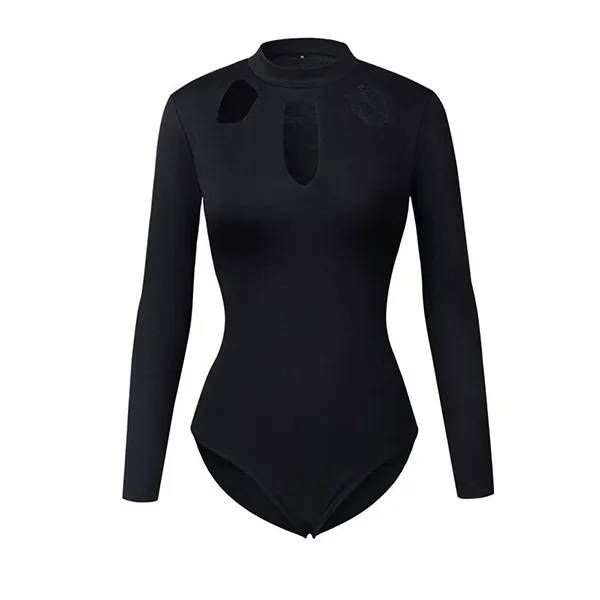 Black Slim Fit O-Neck Bodysuit