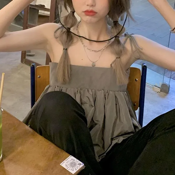 Loose Fit Spaghetti Strap Tunic Top