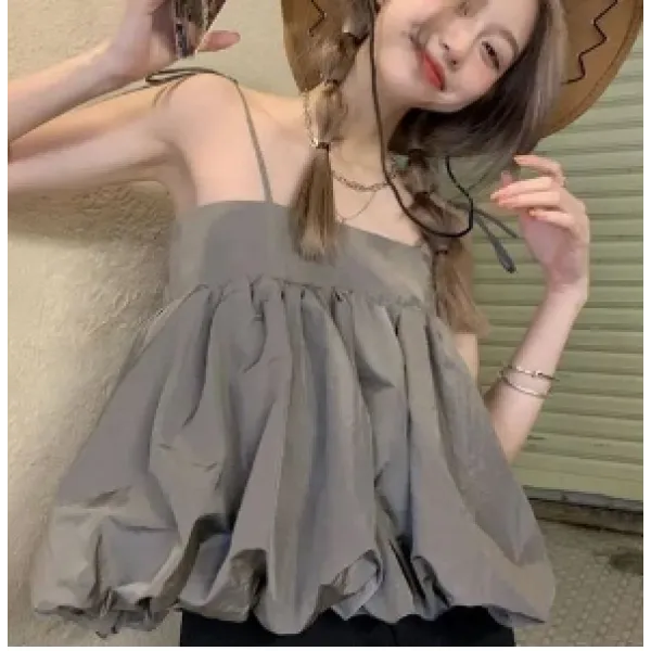 Loose Fit Spaghetti Strap Tunic Top