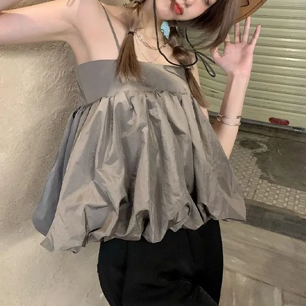 Loose Fit Spaghetti Strap Tunic Top