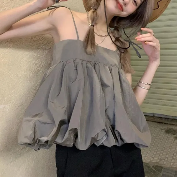 Loose Fit Spaghetti Strap Tunic Top