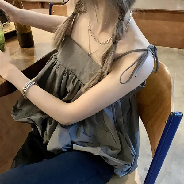 Loose Fit Spaghetti Strap Tunic Top