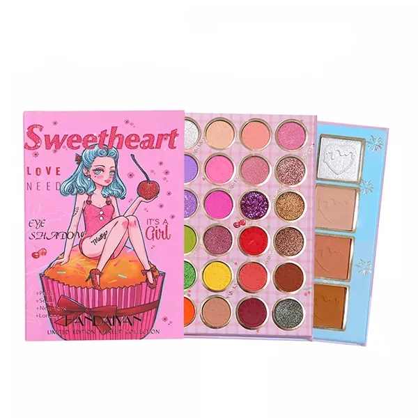 Thumbnail of Glittery Multi Color Eyeshadow Palette Oil Free Full Coverage Foldable