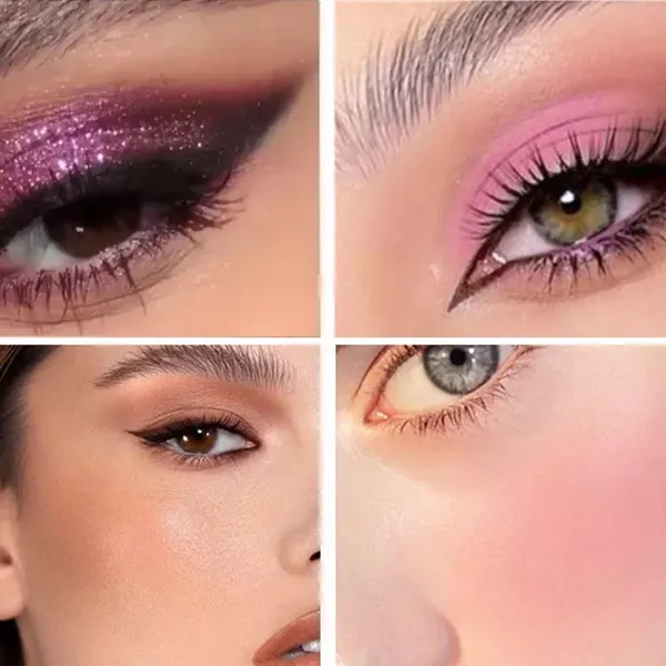 Thumbnail of Glittery Multi Color Eyeshadow Palette Oil Free Full Coverage Foldable