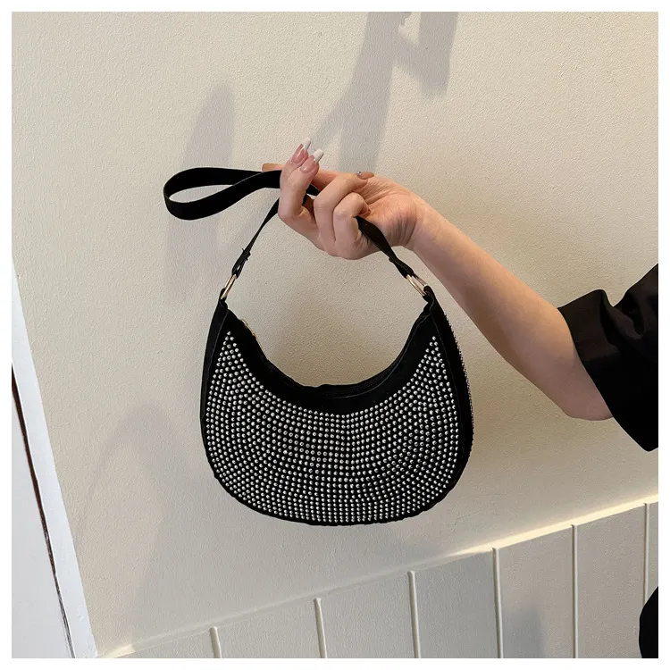 Black PU Leather Dot Pattern Bag