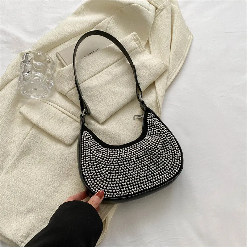 Black PU Leather Dot Pattern Bag