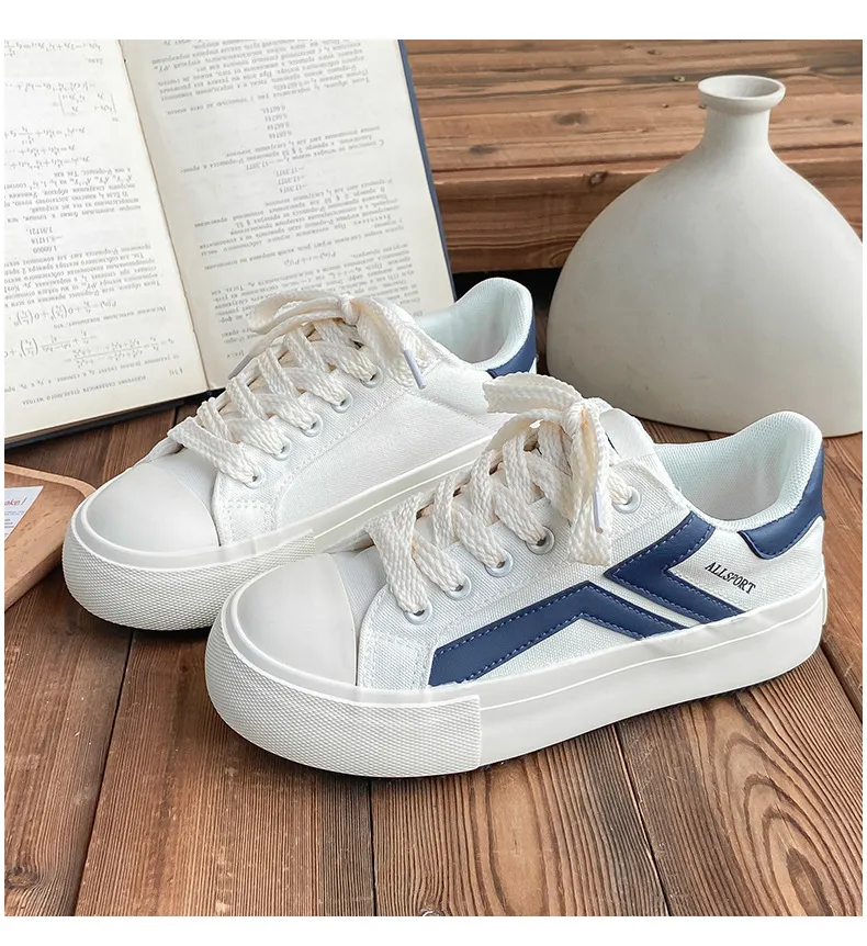 Blue Lace-Up Anti-Slip Walking Sneakers