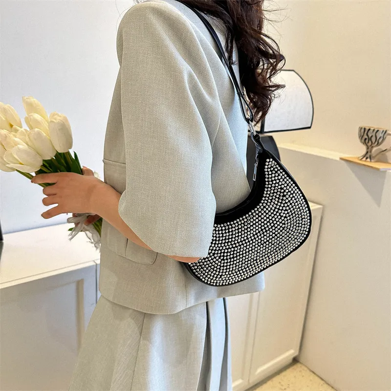 Black PU Leather Dot Pattern Bag