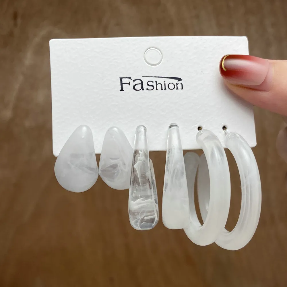 Modern Acrylic Hoop Earrings