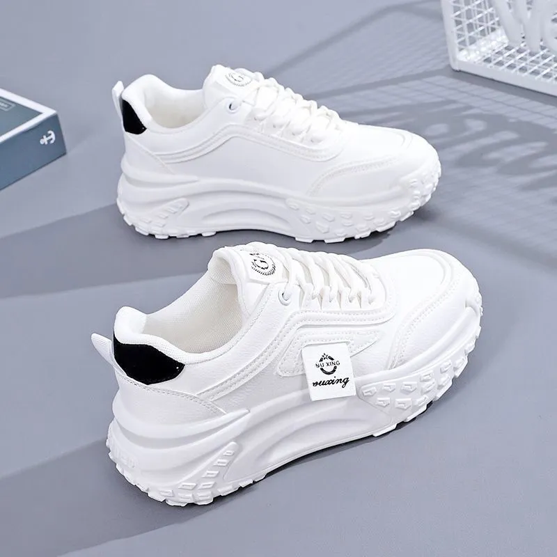 Stylish Chunky High Top Lace Up Sneakers