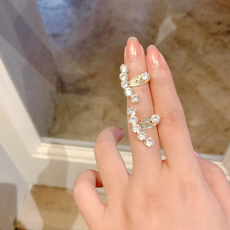 Exquisite Gold Crystal Stud Earrings