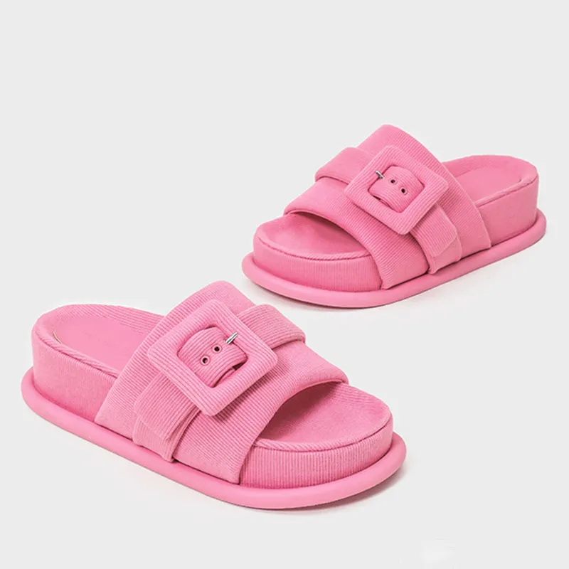 Fashionable Pink Platform Slippers