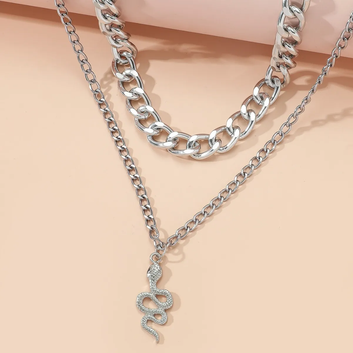 Shimmering Silver Braided Hook Necklace