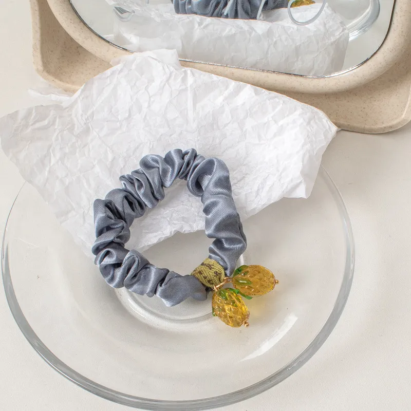 Ruffled Rhinestone Canvas Elastic Bracelet