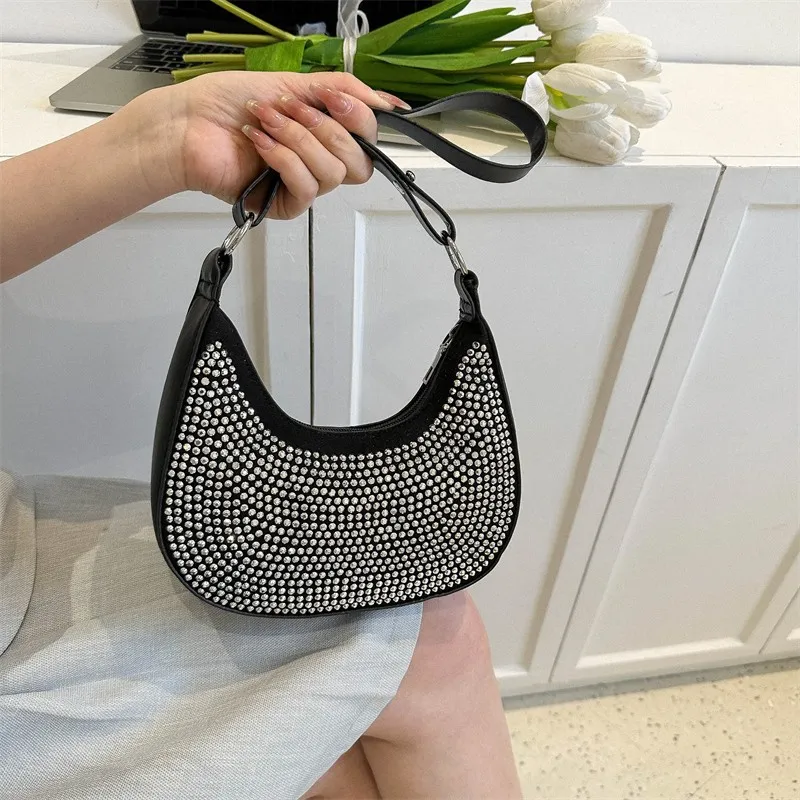 Black PU Leather Dot Pattern Bag