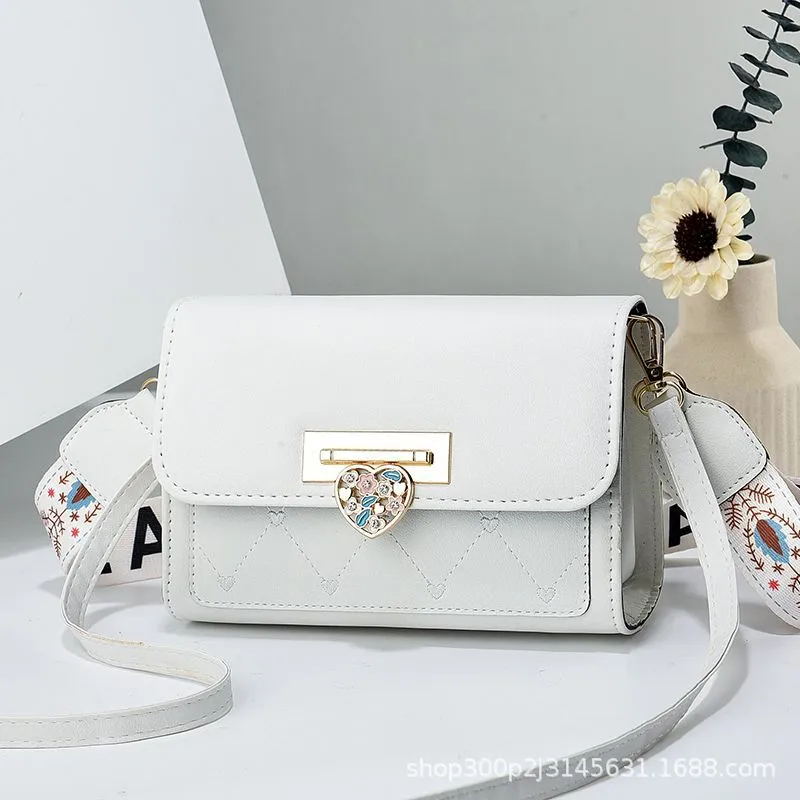 Ladies Bag With Heart Lock And Two Straps