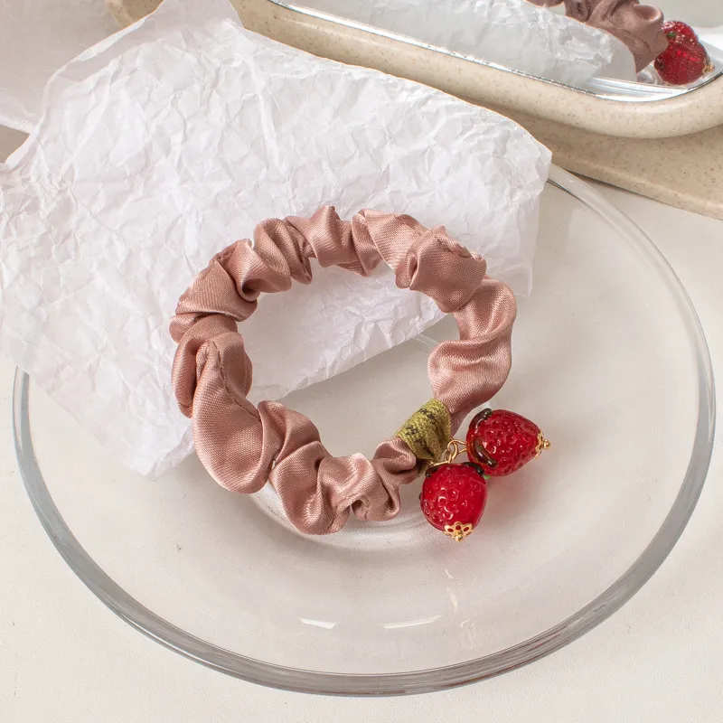 Ruffled Rhinestone Canvas Elastic Bracelet