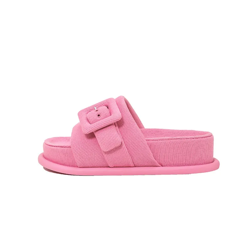 Fashionable Pink Platform Slippers