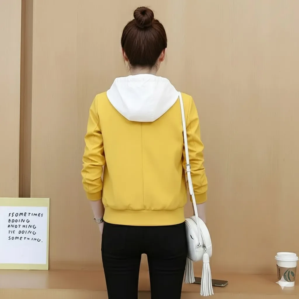 Thumbnail of Stylish Pink Lightweight Hooded Jacket - Women's Casual Bomber