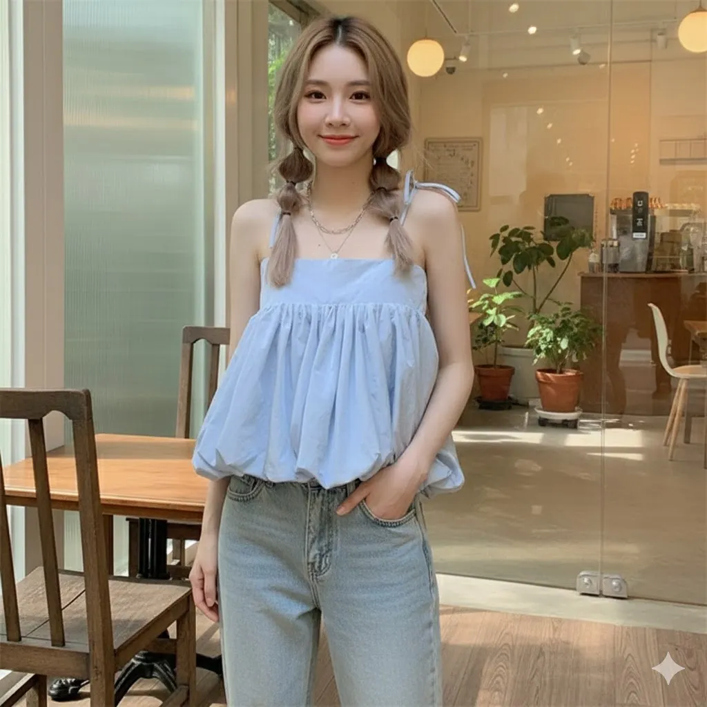 Thumbnail of Loose Fit Spaghetti Strap Tunic Top