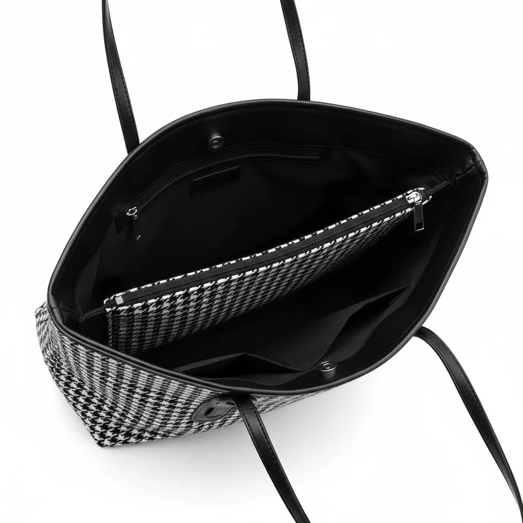 Thumbnail of Chic Houndstooth Women's Tote Bag | Dorbe UAE