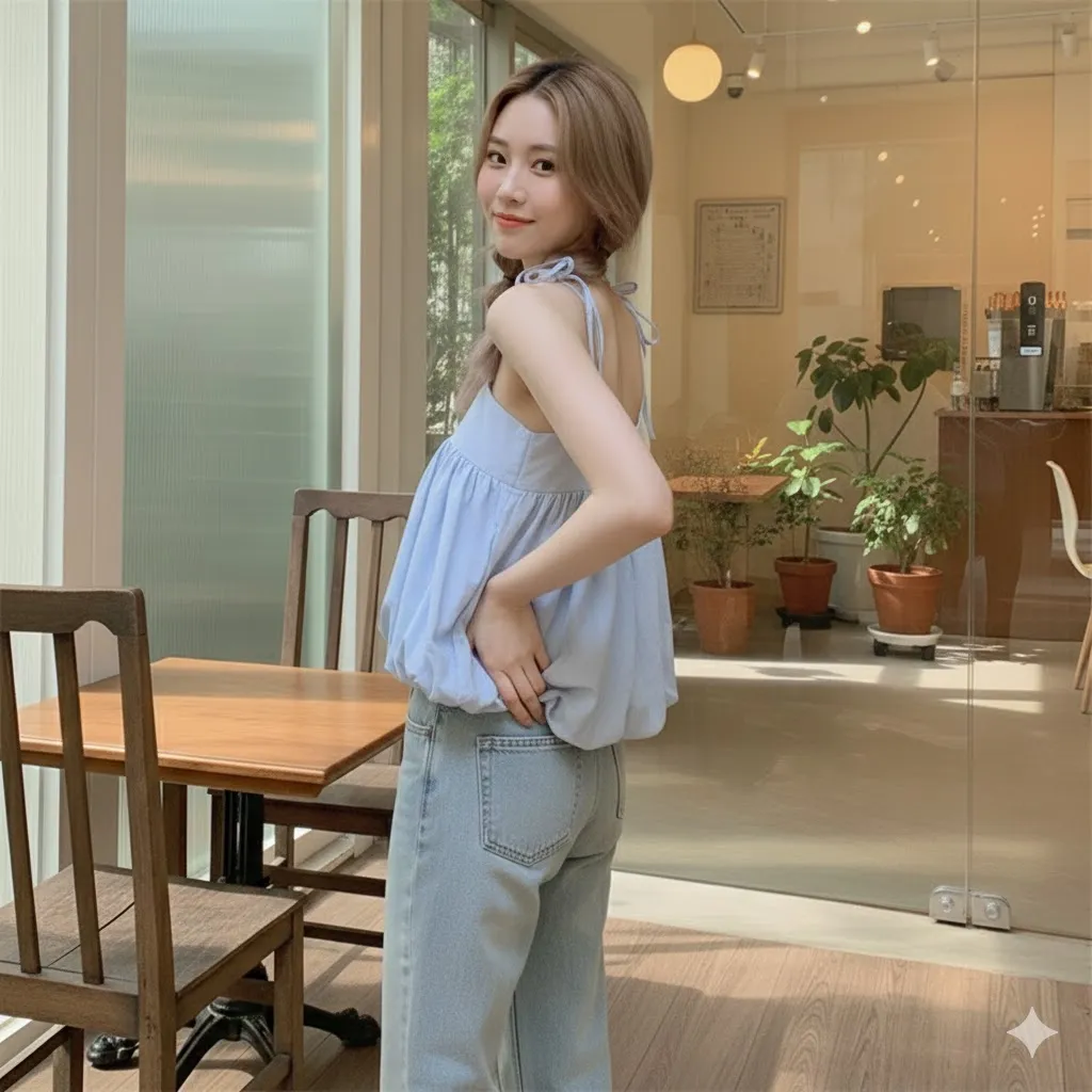 Thumbnail of Loose Fit Spaghetti Strap Tunic Top