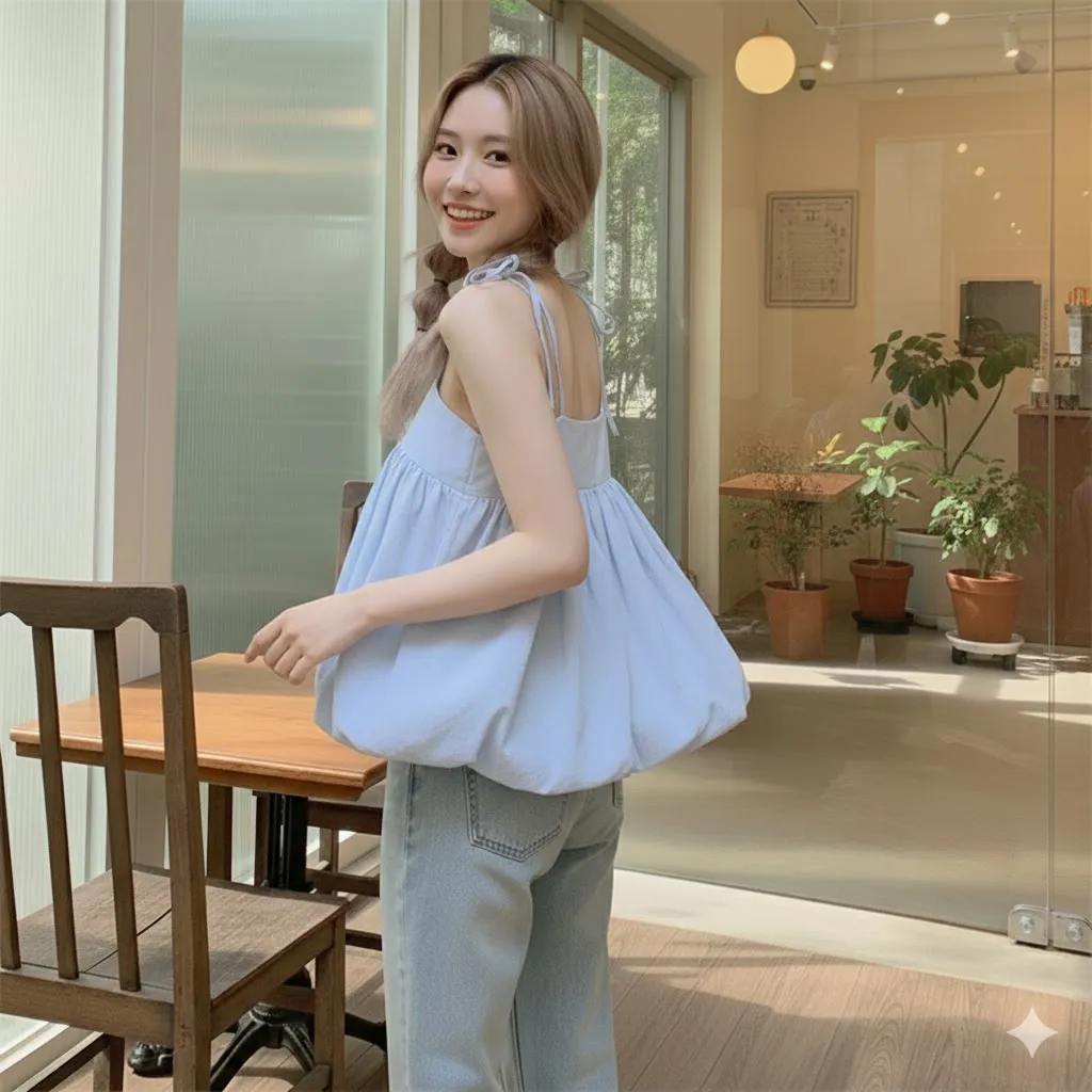 Thumbnail of Loose Fit Spaghetti Strap Tunic Top