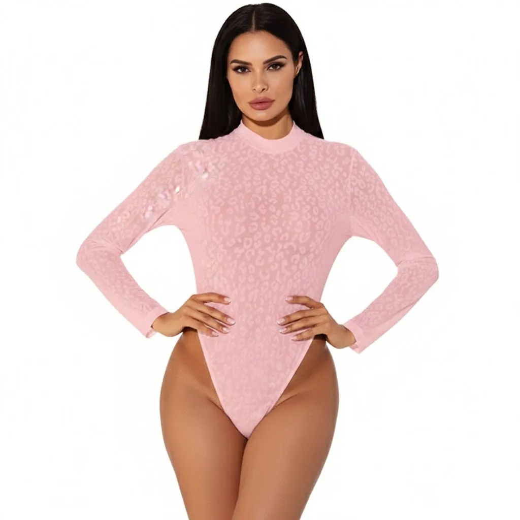 Leopard Print Slim Fit Bodysuit