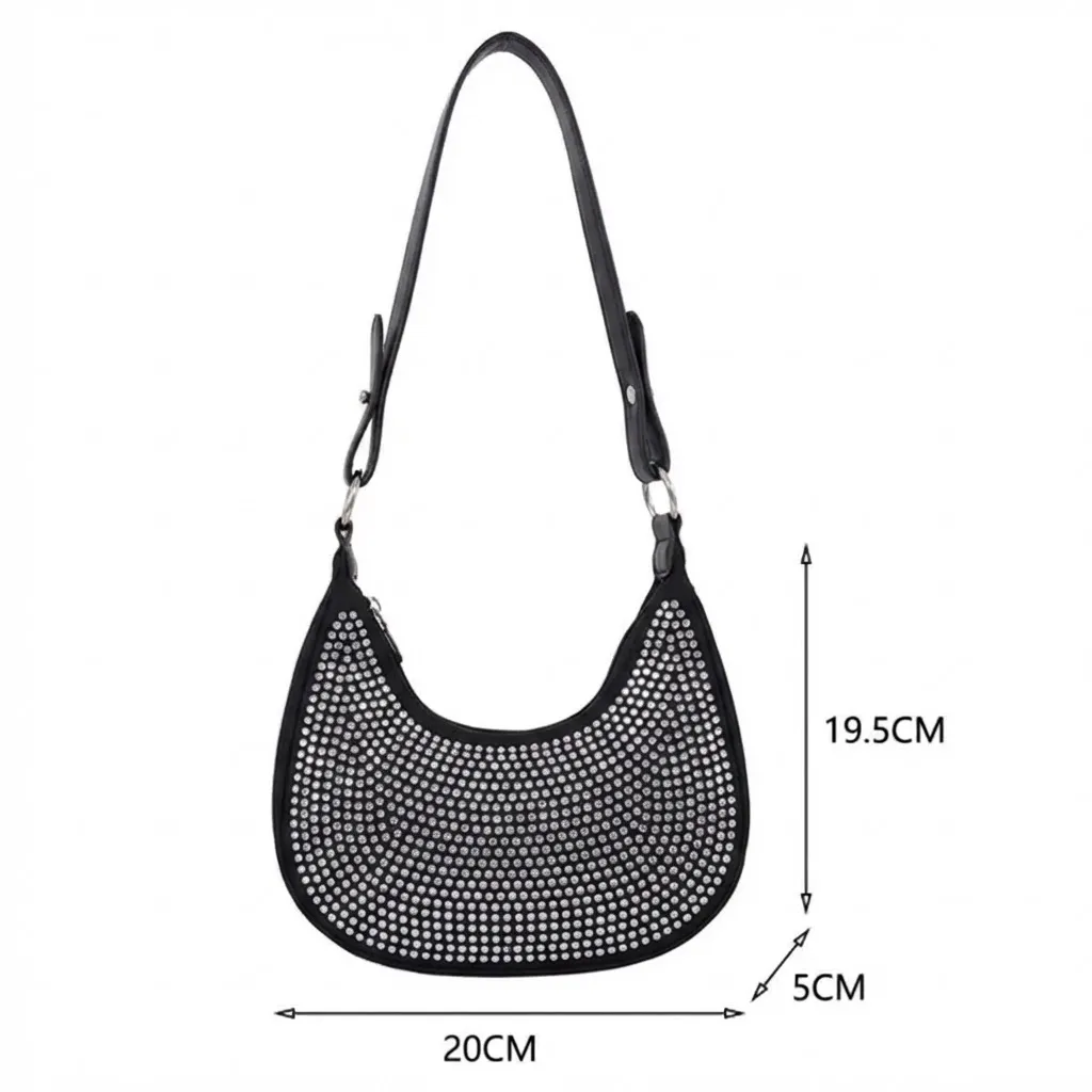 Thumbnail of Black PU Leather Dot Pattern Bag