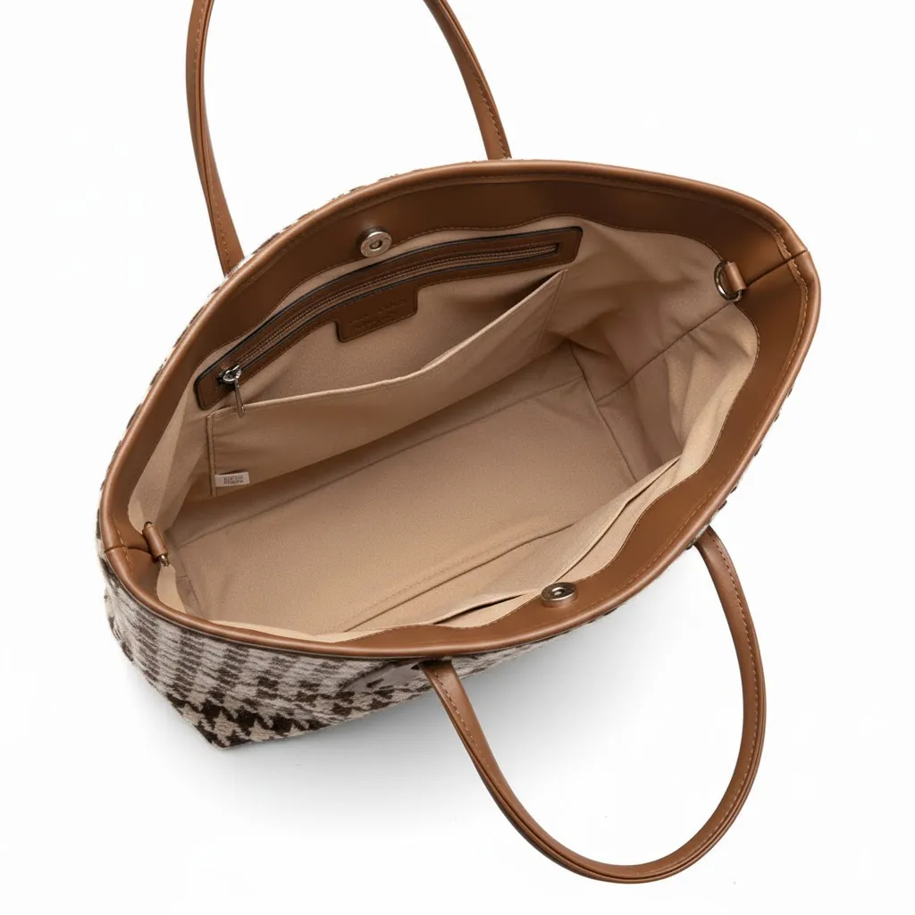 Chic Houndstooth Women's Tote Bag | Dorbe UAE