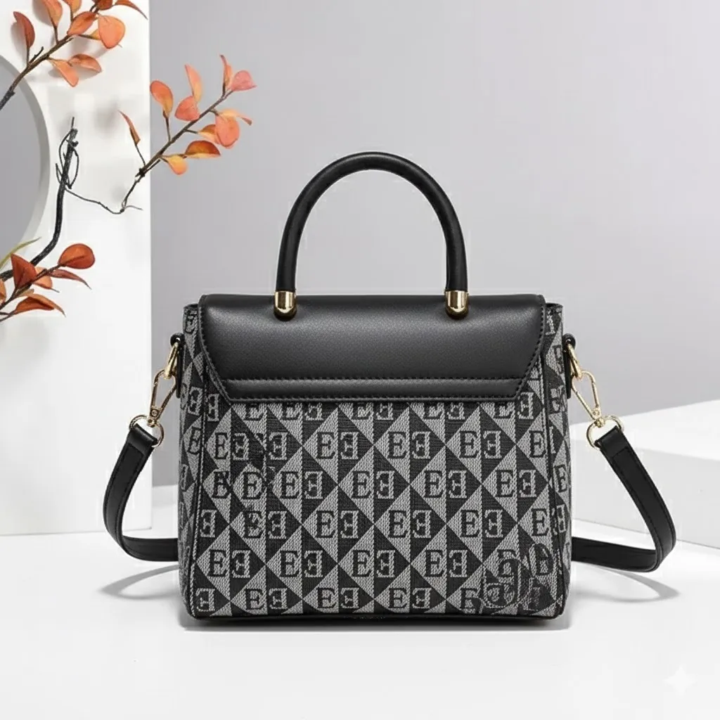 Thumbnail of Elegant Patterned Handbag With Gold Accents