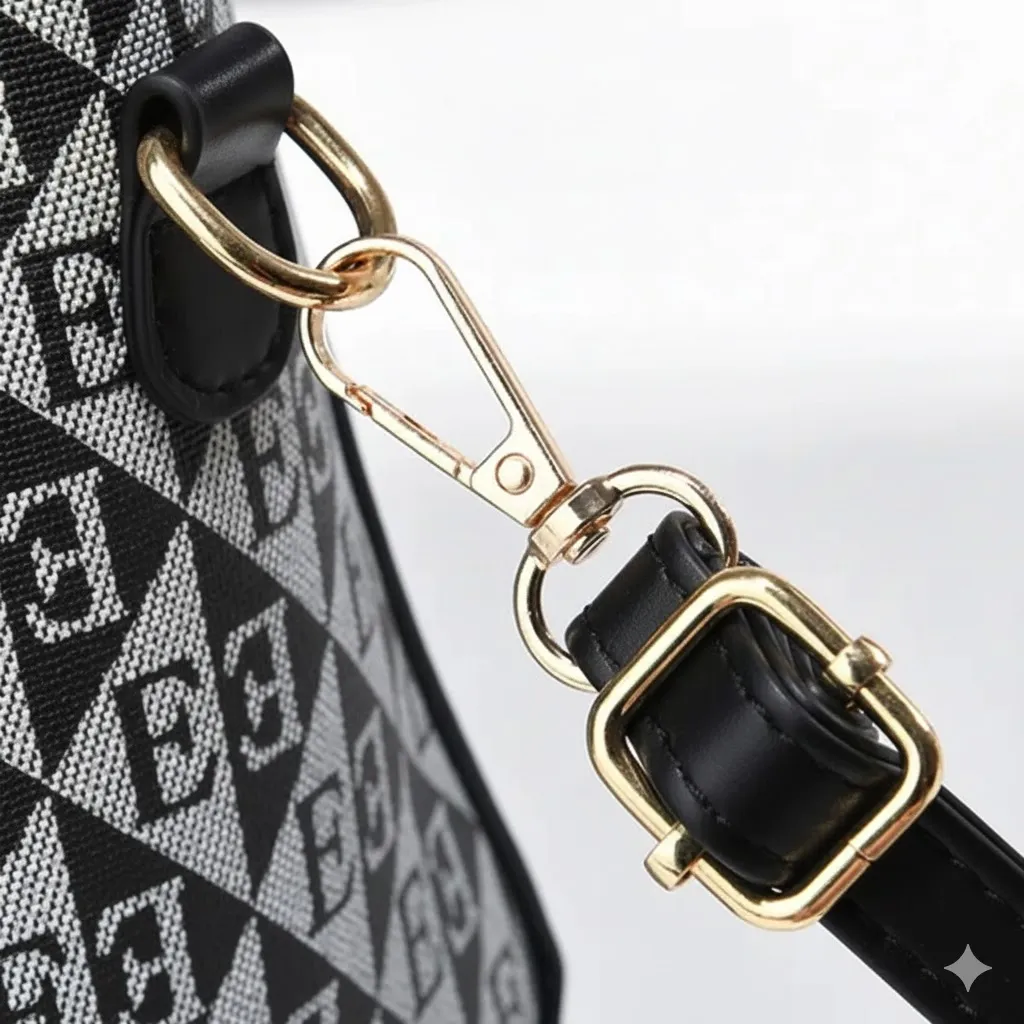 Thumbnail of Elegant Patterned Handbag With Gold Accents