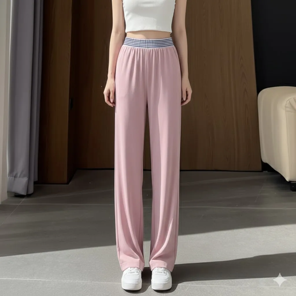 Comfortable Everyday Wide-Leg Lounge Pants - Women's High Waist Trousers