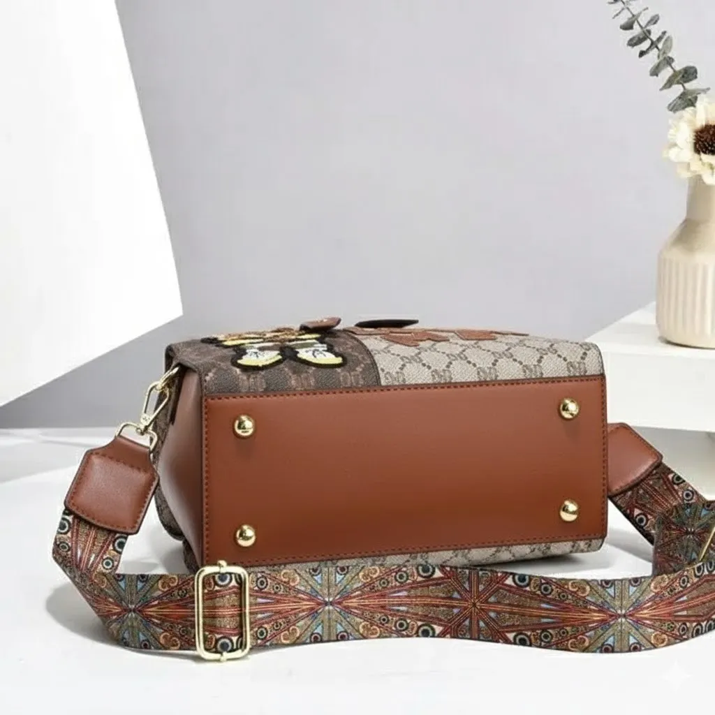 Cartoon Bear Adjustable Strap Zipper Pillow Style Women Designer Handbag