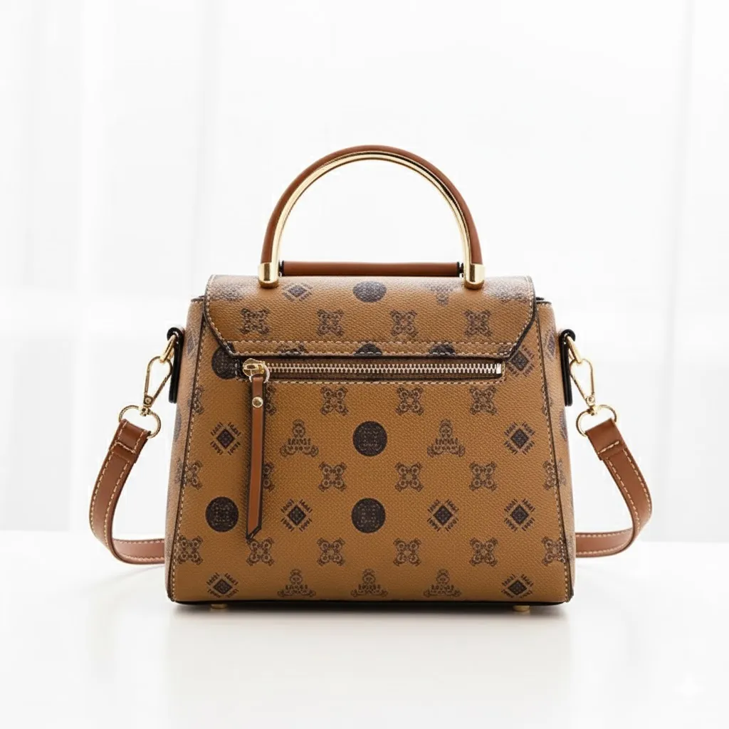 Thumbnail of Chic Faux Leather Zip Closure Women Handbag With Heart Detail