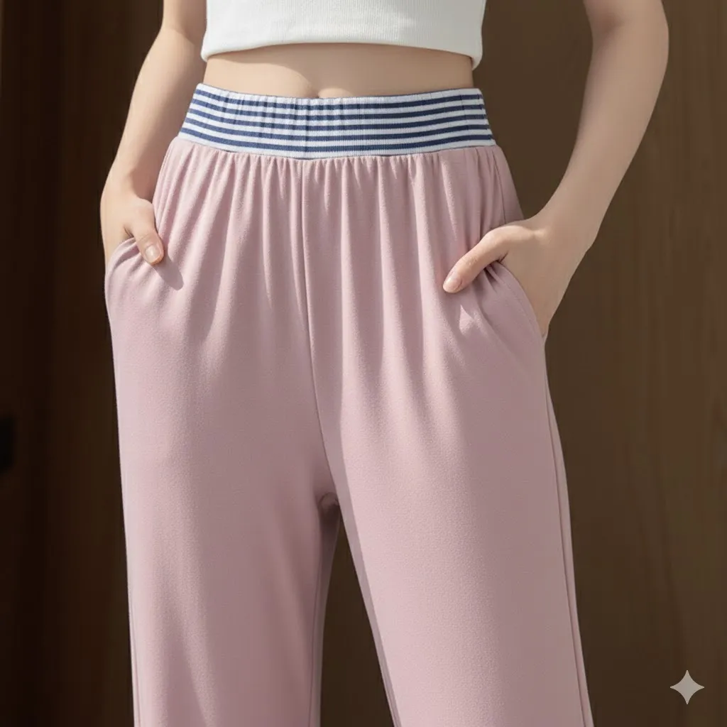 Comfortable Everyday Wide-Leg Lounge Pants - Women's High Waist Trousers