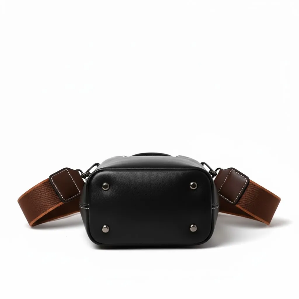 Chic Two-Tone Bucket Bag with D Charm | Dorbe UAE