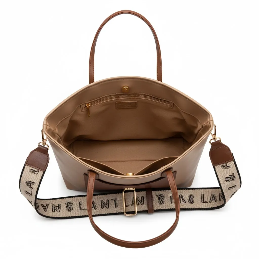 Khaki PU Leather Mini Handbag - for Women (Office/Casual)