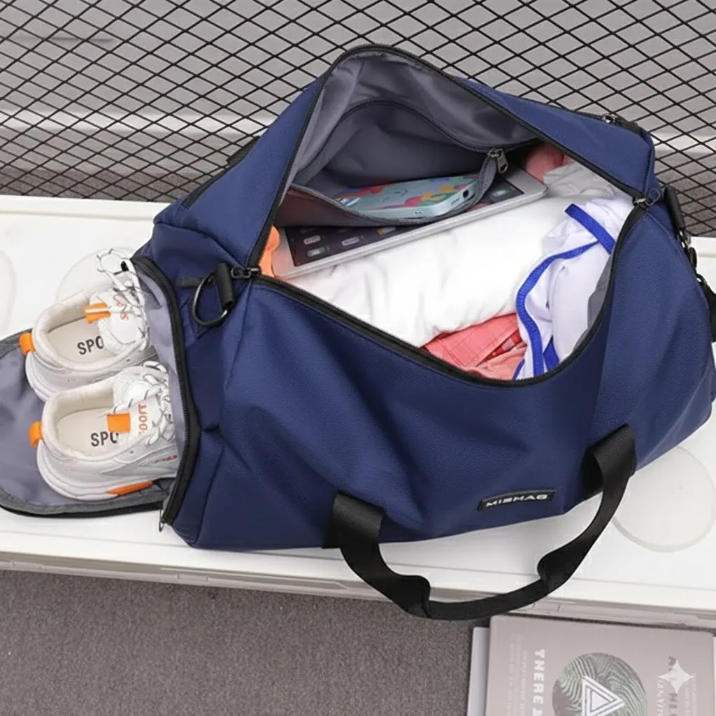 Large Travel And Gym Duffle Bag With Side Pocket